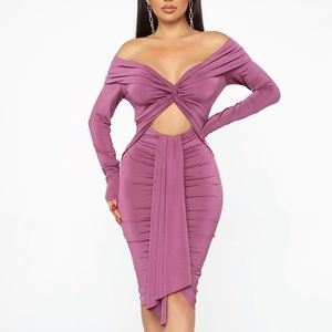 Fashion nova purple cut out dress